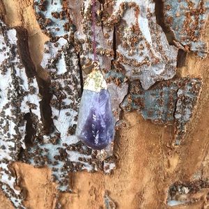 Amethyst Brazilian gold plated